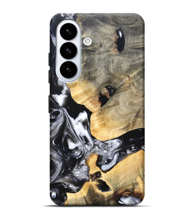 Galaxy S26 Plus Wood Live Edge Phone Case - Belen (Black & White, 820738)