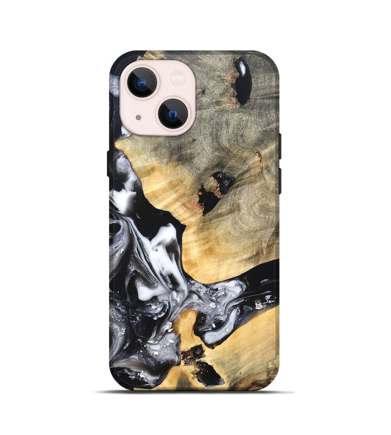 iPhone 13 mini Wood Live Edge Phone Case - Belen (Black & White, 820738)