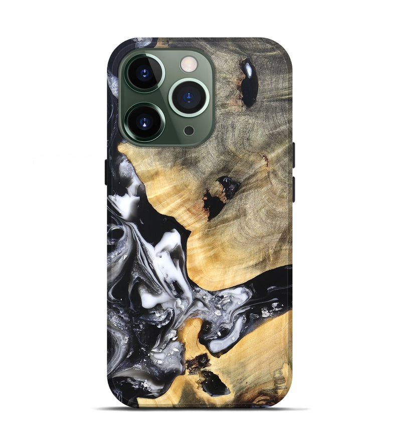 iPhone 13 Pro Wood Live Edge Phone Case - Belen (Black & White, 820738)