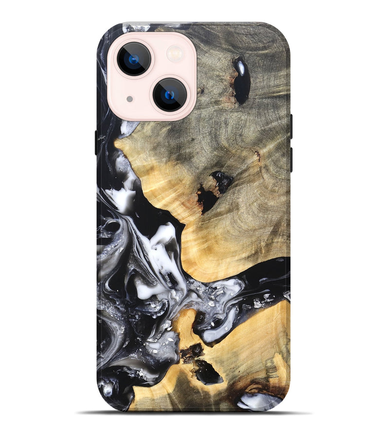 iPhone 14 Plus Wood Live Edge Phone Case - Belen (Black & White, 820738)