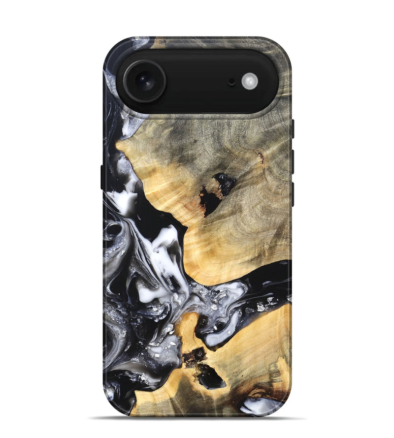 iPhone 17 Air Wood Live Edge Phone Case - Belen (Black & White, 820738)