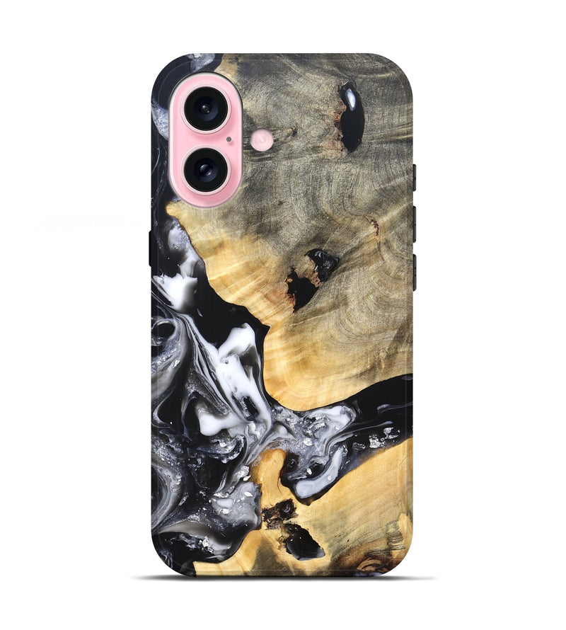 iPhone 17 Wood Live Edge Phone Case - Belen (Black & White, 820738)