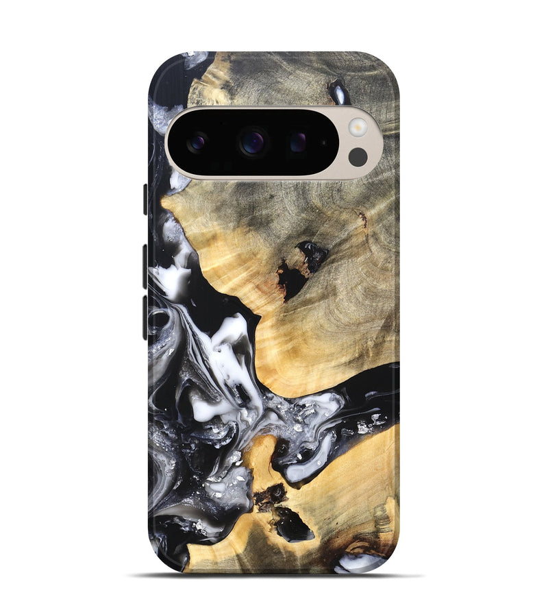 Pixel 10 Pro Wood Live Edge Phone Case - Belen (Black & White, 820738)