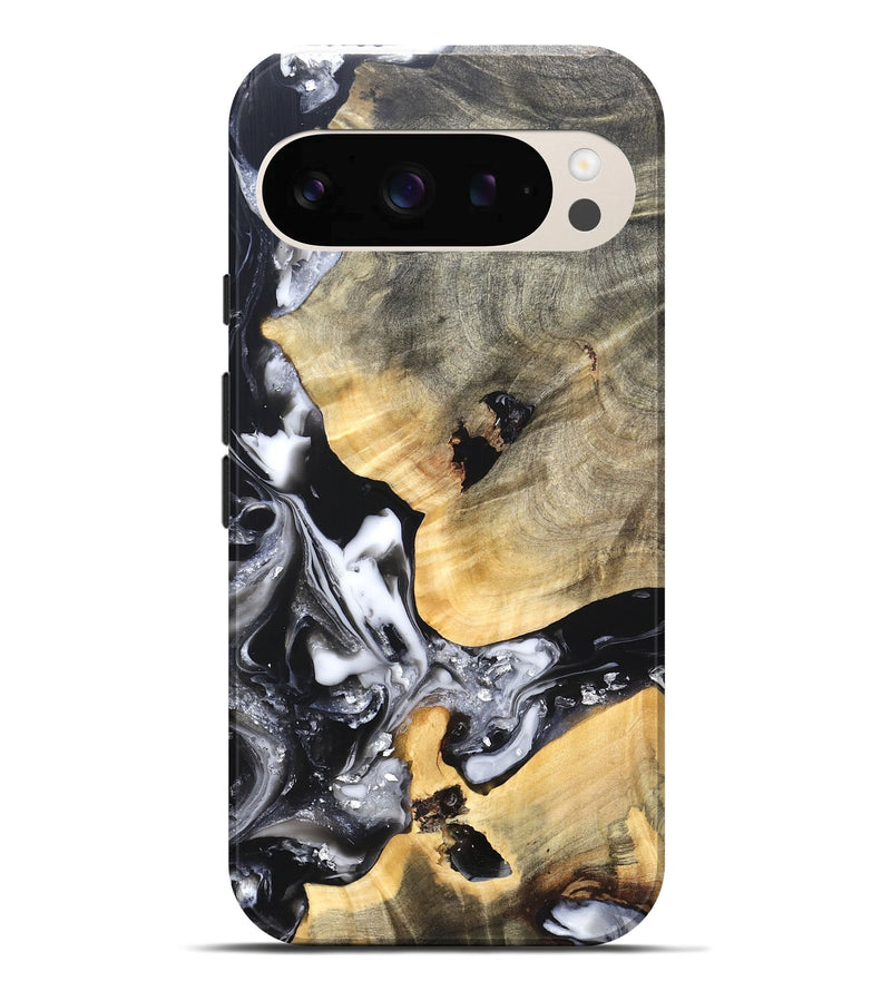 Pixel 10 Pro XL Wood Live Edge Phone Case - Belen (Black & White, 820738)