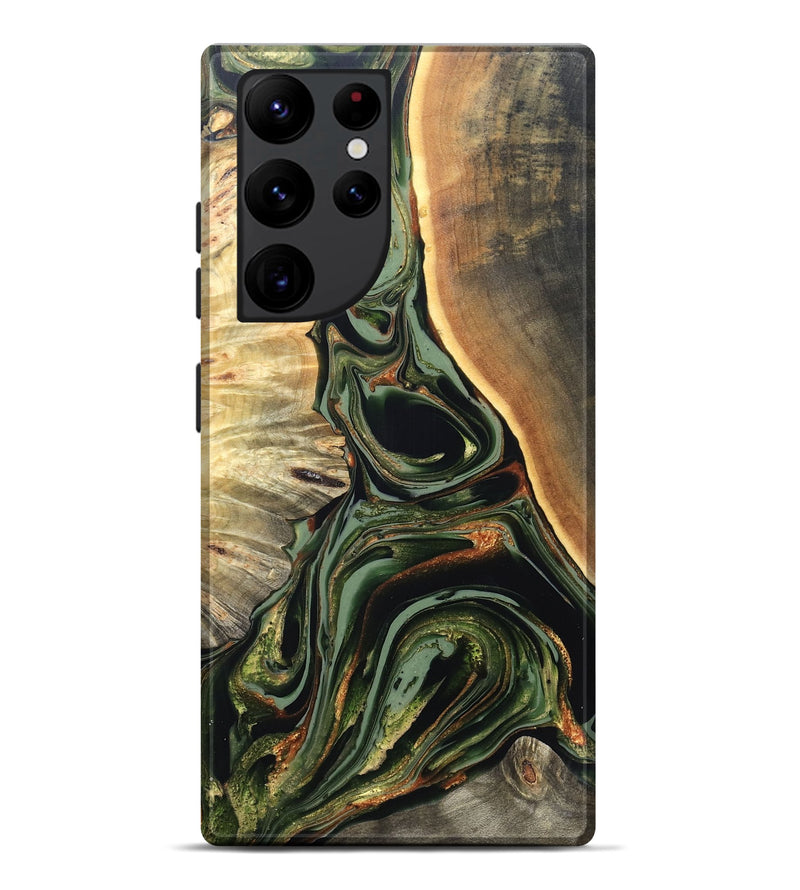 Galaxy S22 Ultra Wood Live Edge Phone Case - Cherie (Green, 820739)