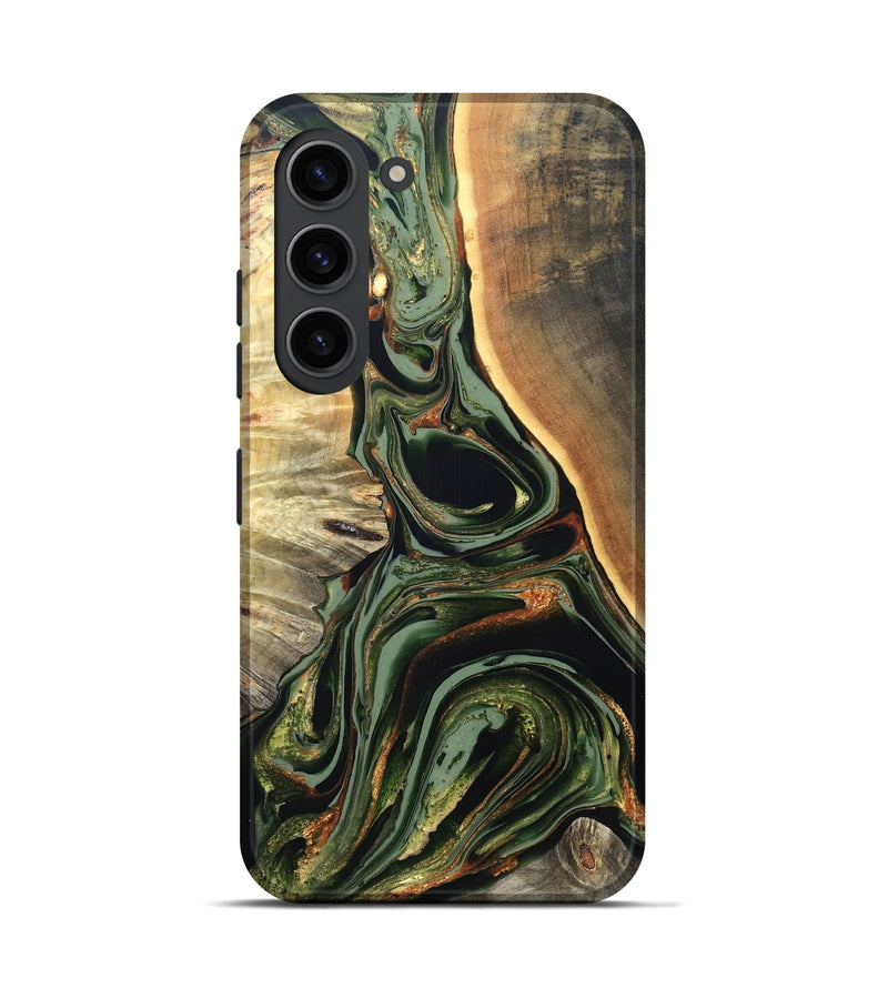 Galaxy S23 Wood Live Edge Phone Case - Cherie (Green, 820739)