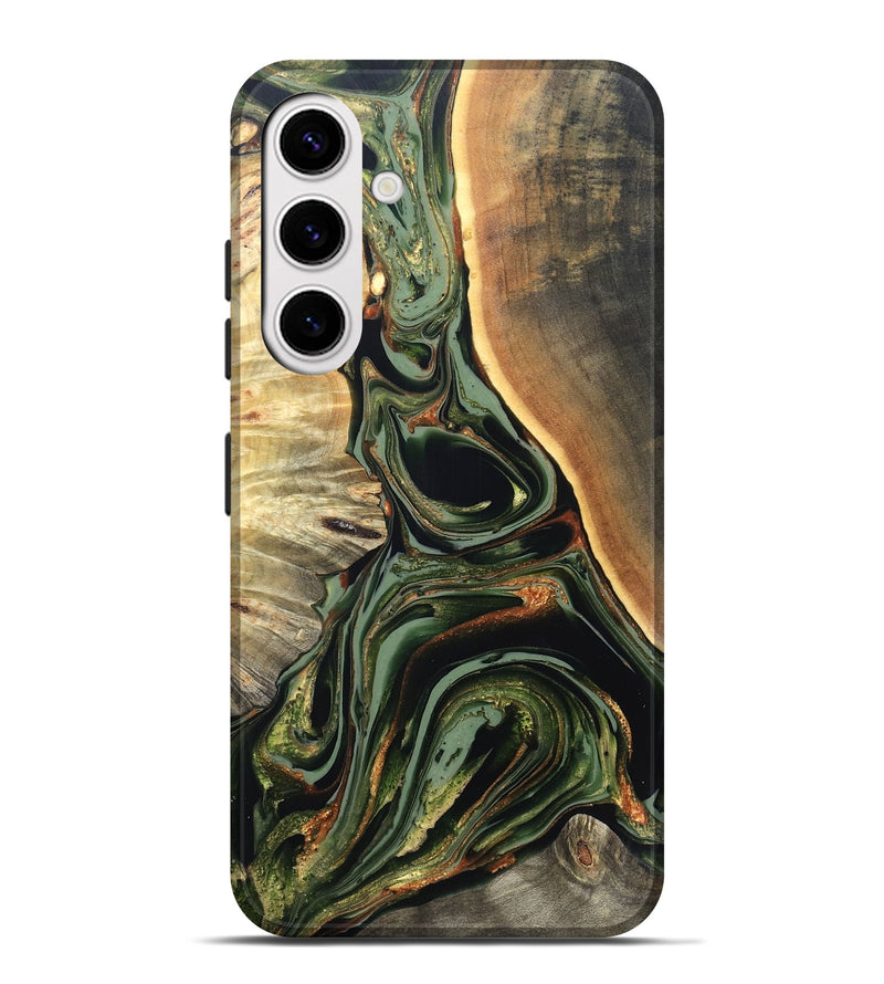 Galaxy S25 Plus Wood Live Edge Phone Case - Cherie (Green, 820739)