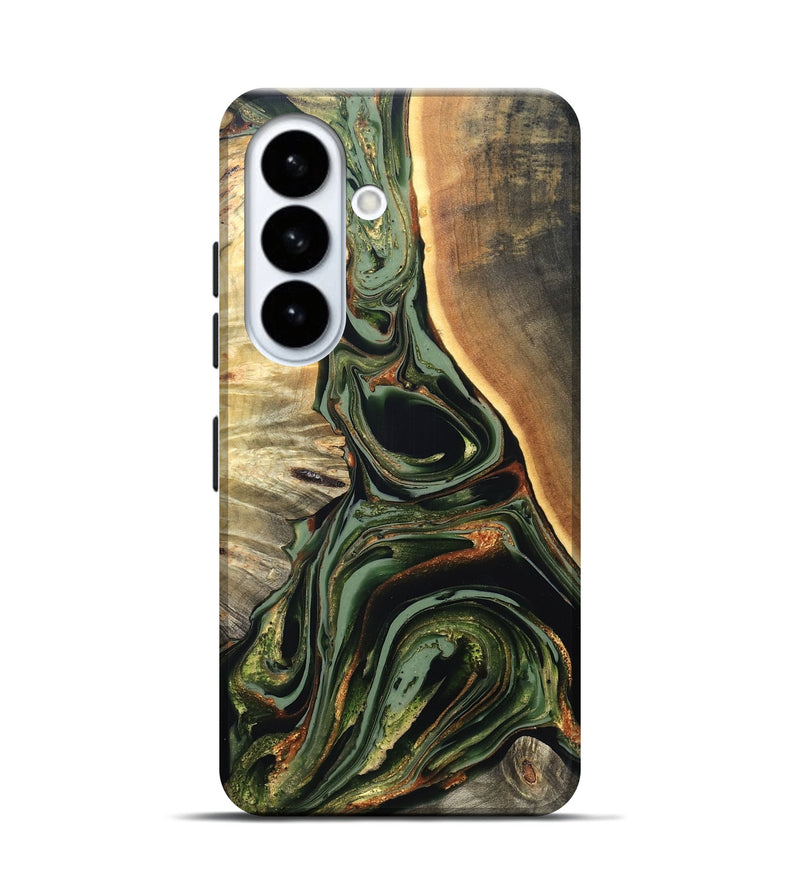 Galaxy S26 Wood Live Edge Phone Case - Cherie (Green, 820739)