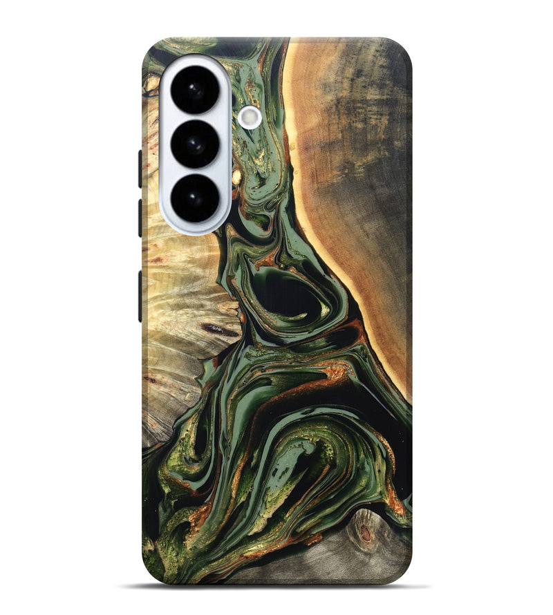 Galaxy S26 Plus Wood Live Edge Phone Case - Cherie (Green, 820739)