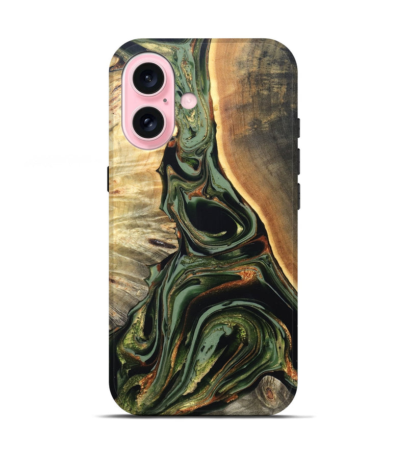 iPhone 17 Wood Live Edge Phone Case - Cherie (Green, 820739)