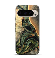 Pixel 9 Wood Live Edge Phone Case - Cherie (Green, 820739)