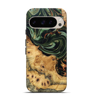 Pixel 9 Wood Live Edge Phone Case - Hellen (Green, 820740)