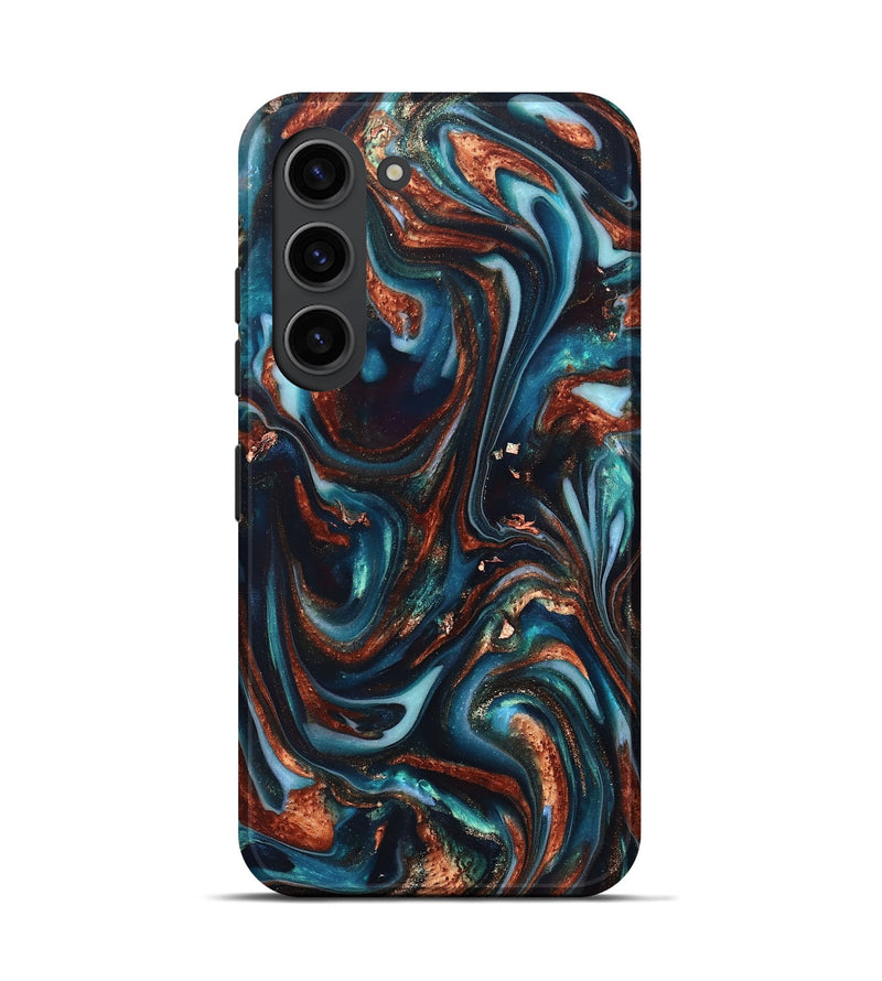 Galaxy S23 ResinArt Live Edge Phone Case - Kaleb (Teal & Gold, 820741)