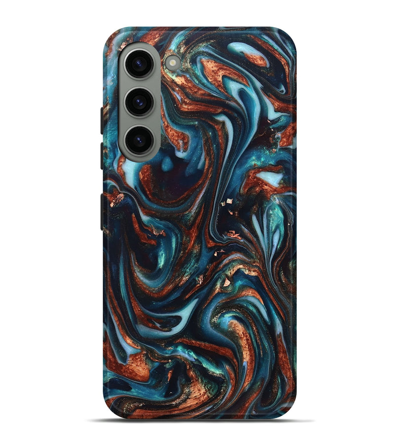 Galaxy S23 Plus ResinArt Live Edge Phone Case - Kaleb (Teal & Gold, 820741)
