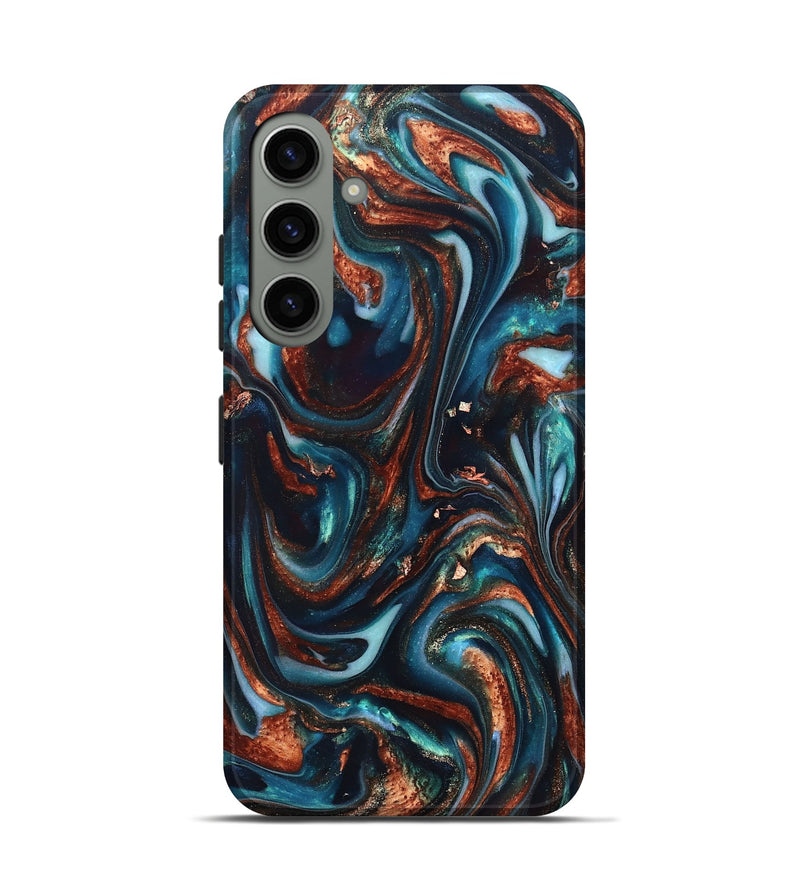 Galaxy S24 ResinArt Live Edge Phone Case - Kaleb (Teal & Gold, 820741)