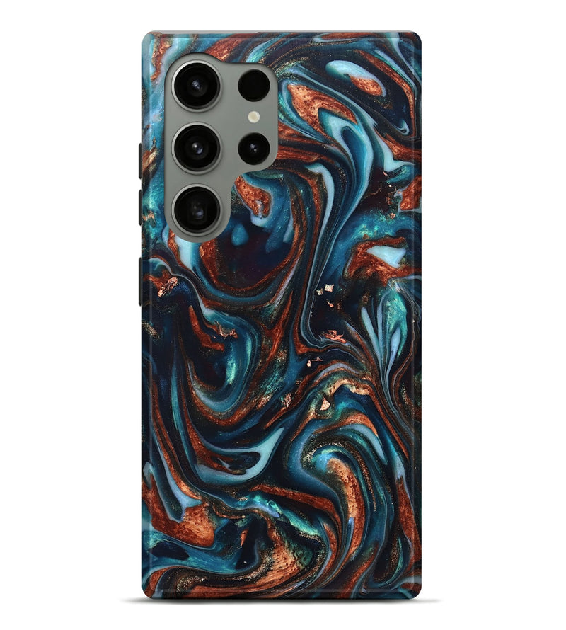 Galaxy S24 Ultra ResinArt Live Edge Phone Case - Kaleb (Teal & Gold, 820741)