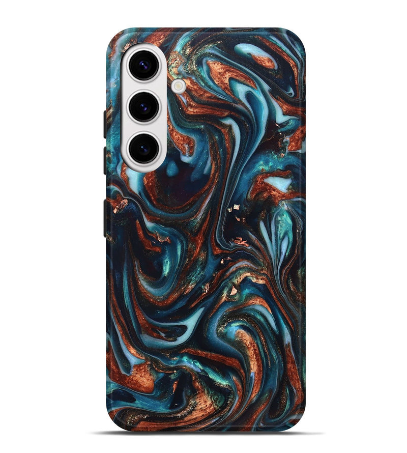 Galaxy S25 Plus ResinArt Live Edge Phone Case - Kaleb (Teal & Gold, 820741)