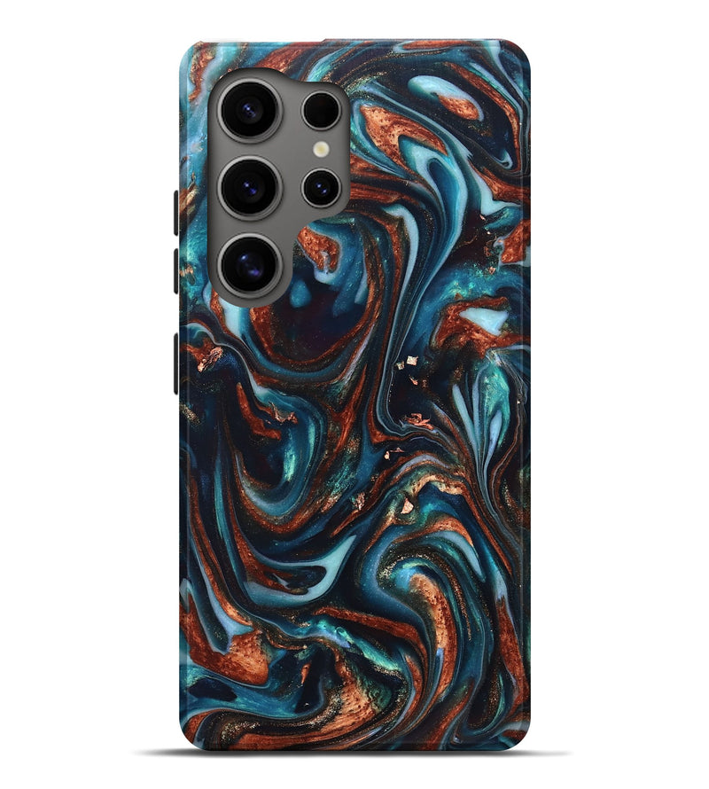 Galaxy S25 Ultra ResinArt Live Edge Phone Case - Kaleb (Teal & Gold, 820741)