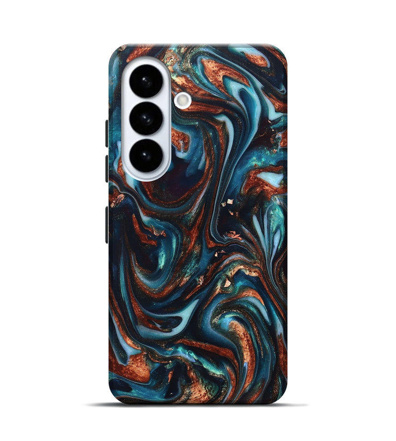 Galaxy S26 ResinArt Live Edge Phone Case - Kaleb (Teal & Gold, 820741)