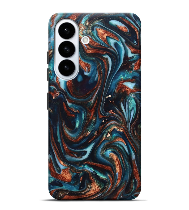 Galaxy S26 Plus ResinArt Live Edge Phone Case - Kaleb (Teal & Gold, 820741)