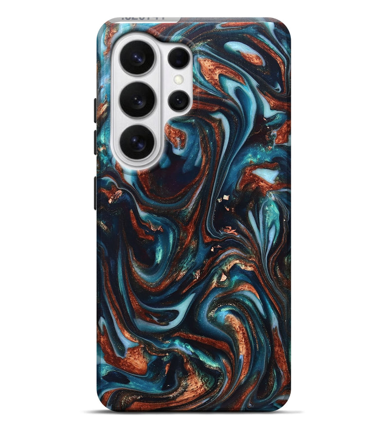 Galaxy S26 Ultra ResinArt Live Edge Phone Case - Kaleb (Teal & Gold, 820741)