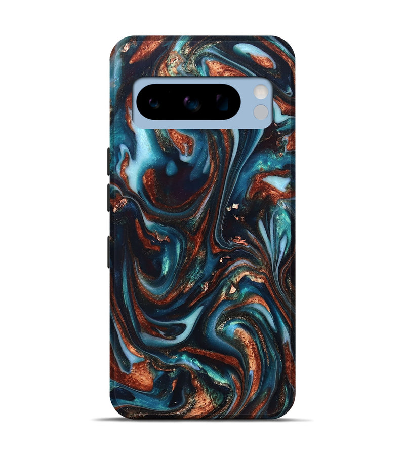 Pixel 8 Pro ResinArt Live Edge Phone Case - Kaleb (Teal & Gold, 820741)