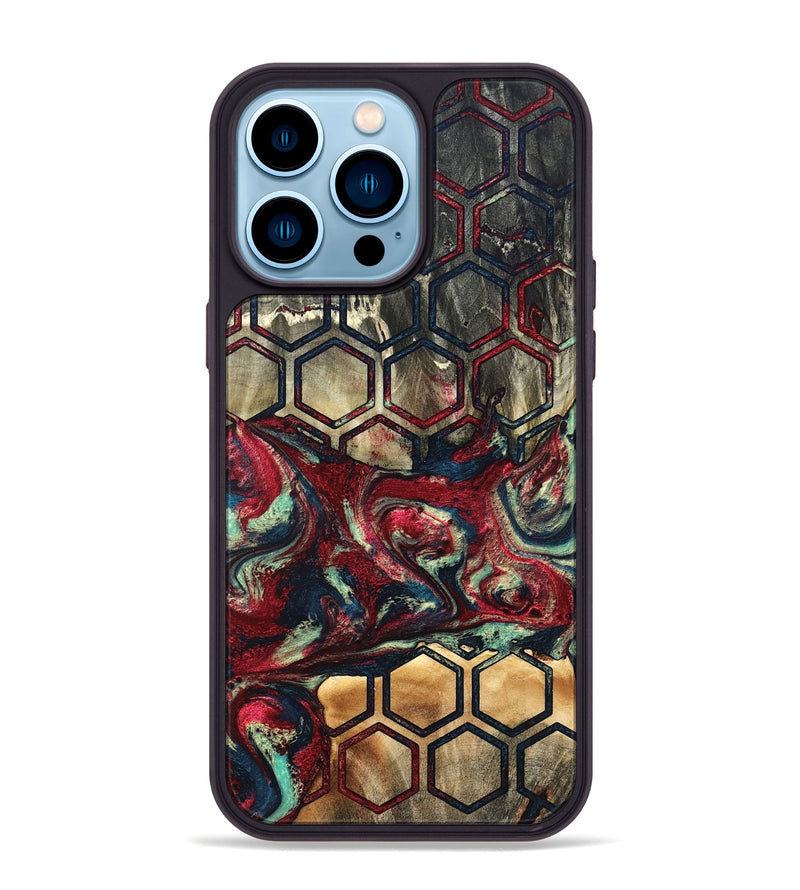 iPhone 14 Pro Max Wood Phone Case - Inaya (Pattern, 820745)