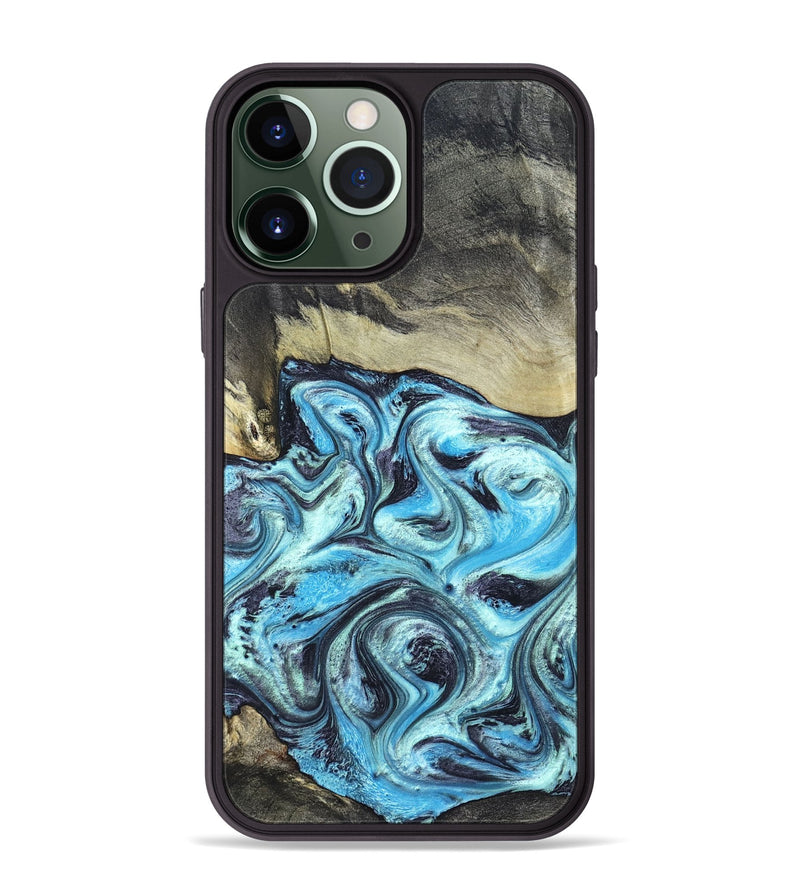 iPhone 13 Pro Max Wood Phone Case - Ayan (Blue, 820748)