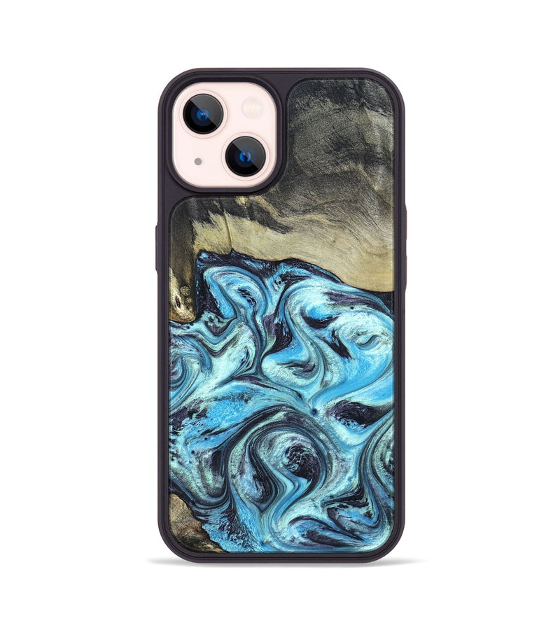 iPhone 14 Wood Phone Case - Ayan (Blue, 820748)