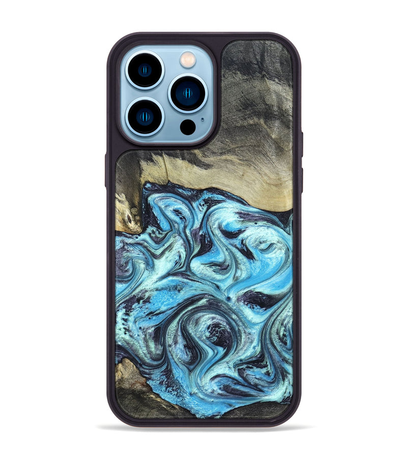 iPhone 14 Pro Max Wood Phone Case - Ayan (Blue, 820748)