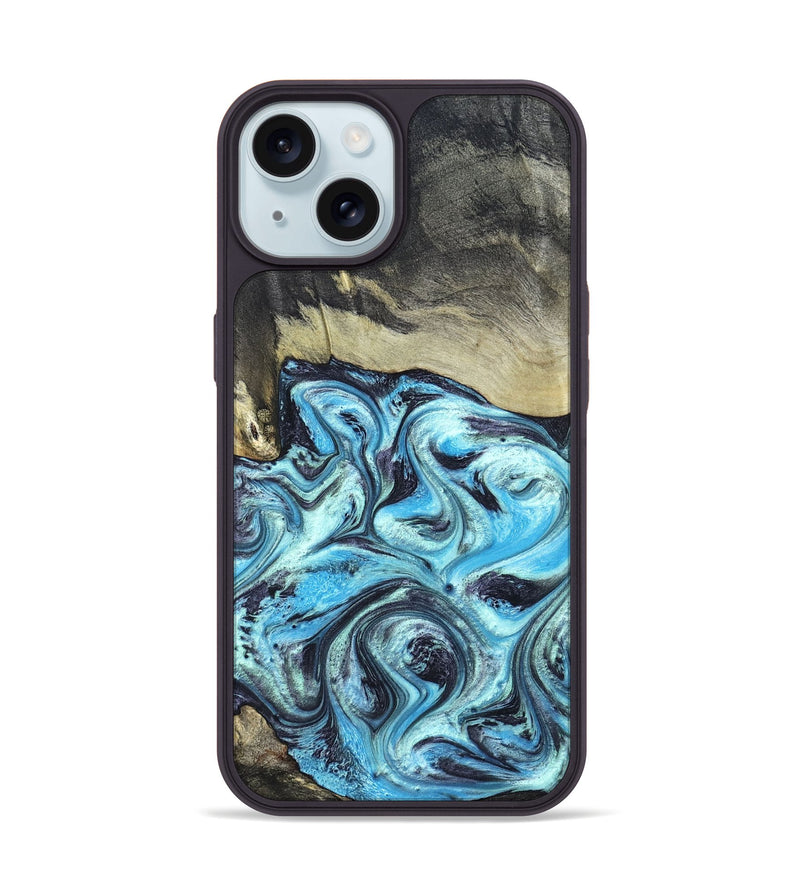 iPhone 15 Wood Phone Case - Ayan (Blue, 820748)