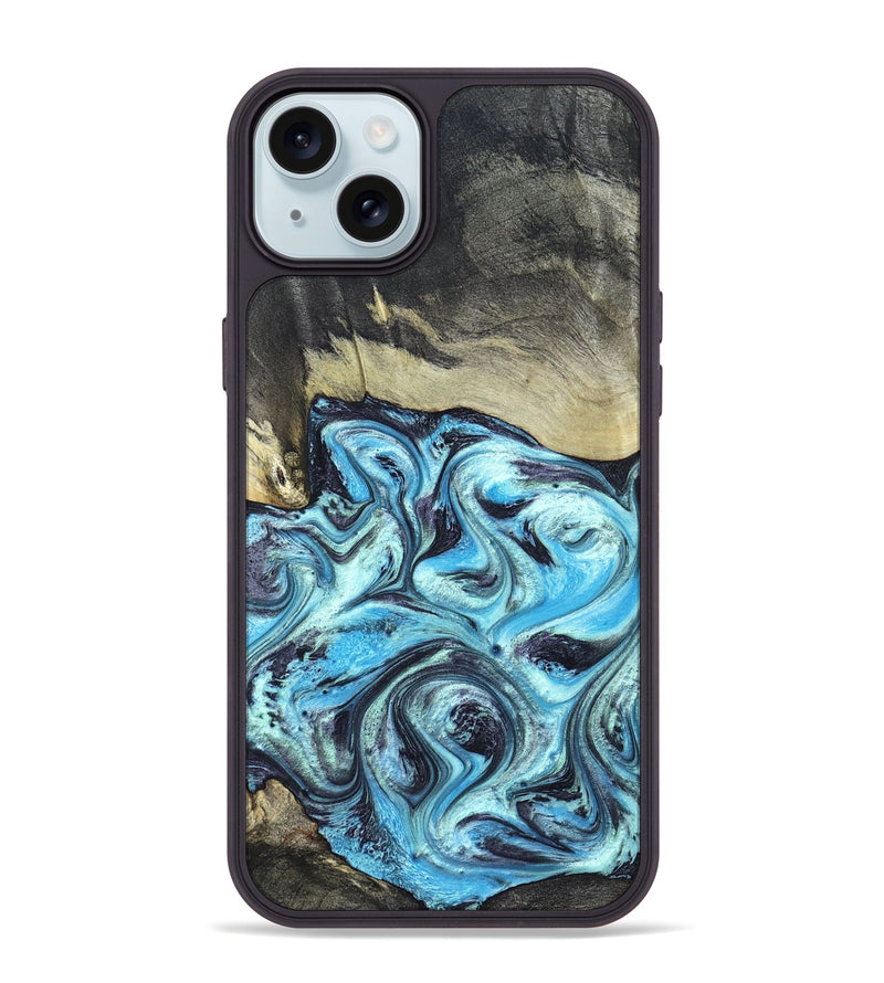 iPhone 15 Plus Wood Phone Case - Ayan (Blue, 820748)