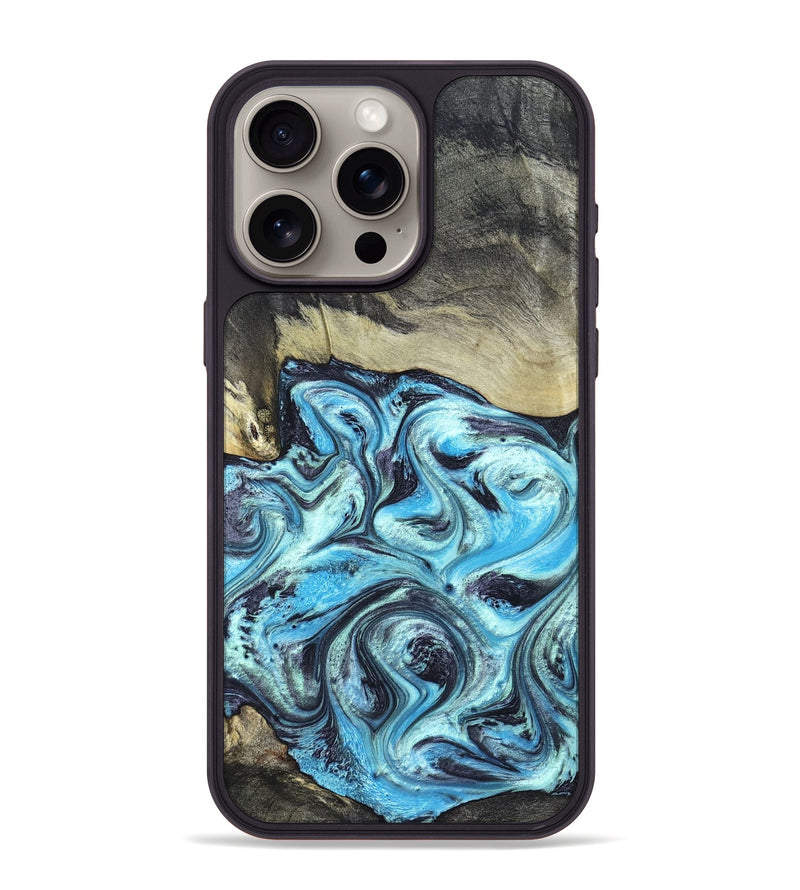 iPhone 15 Pro Max Wood Phone Case - Ayan (Blue, 820748)