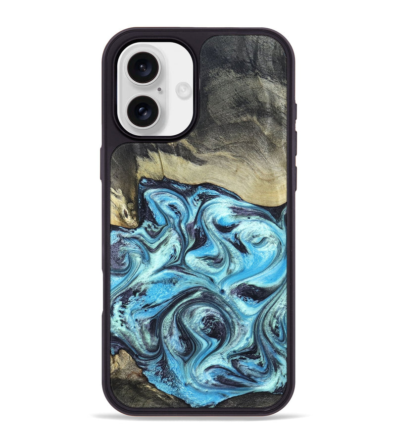 iPhone 16 Plus Wood Phone Case - Ayan (Blue, 820748)