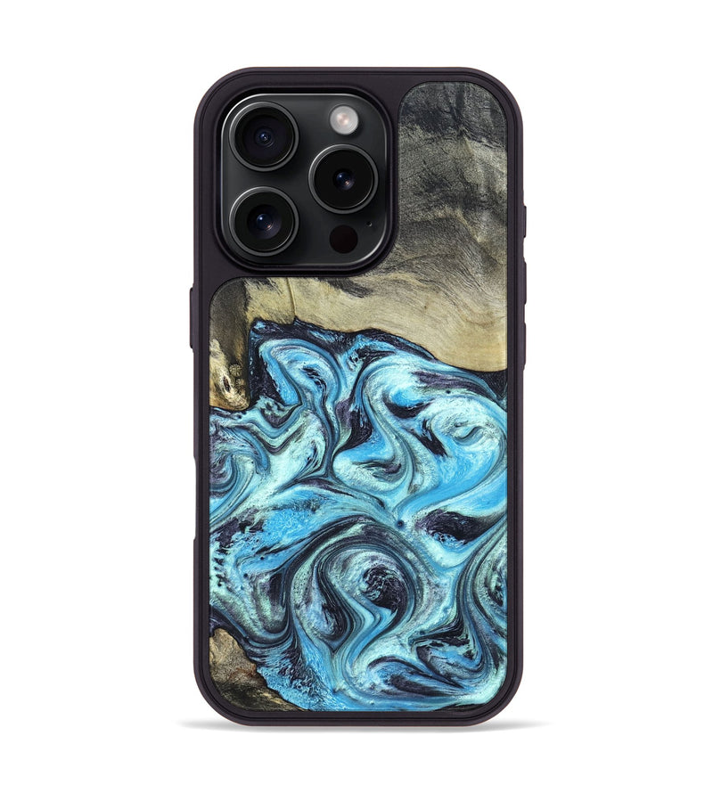 iPhone 16 Pro Wood Phone Case - Ayan (Blue, 820748)