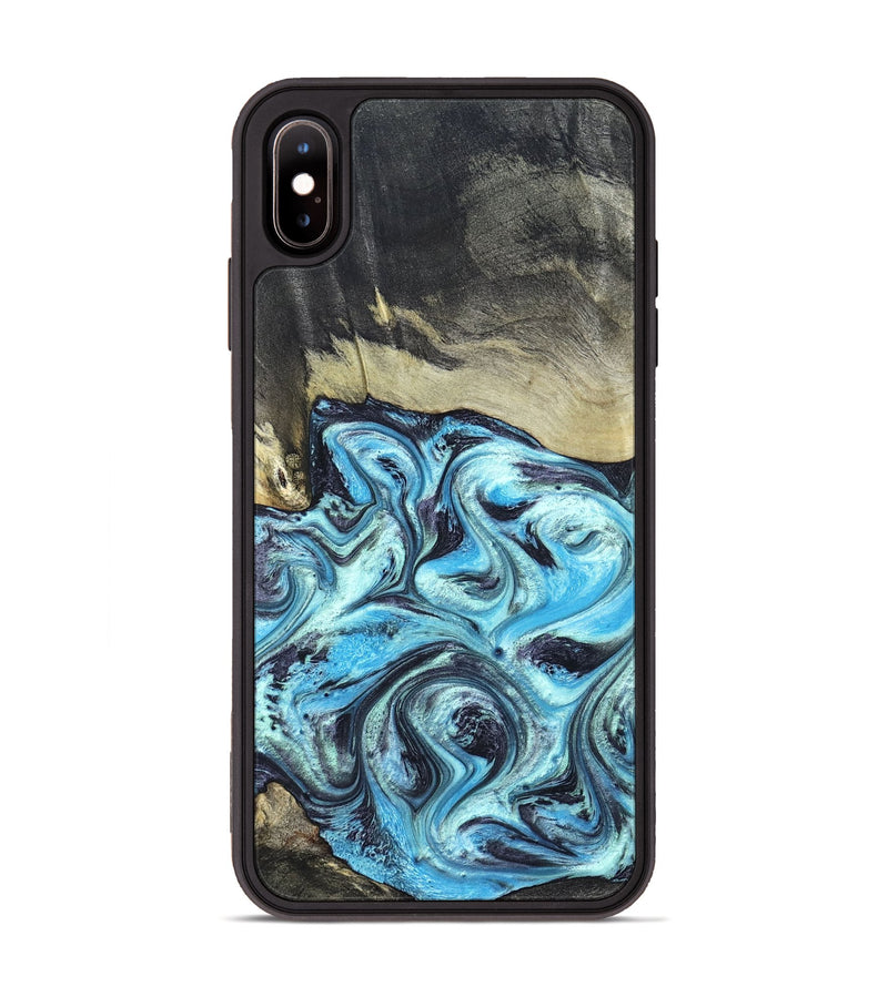 iPhone Xs Max Wood Phone Case - Ayan (Blue, 820748)