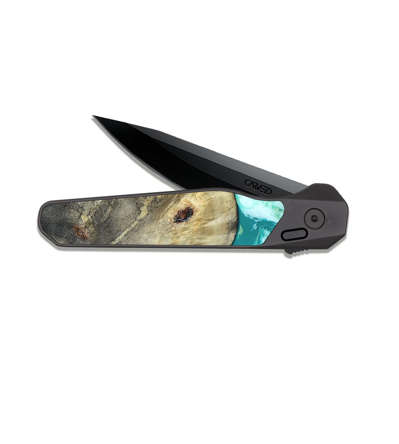 EDC Dark Slate Wood Pocket Knife - Angeles (Green, 820757)