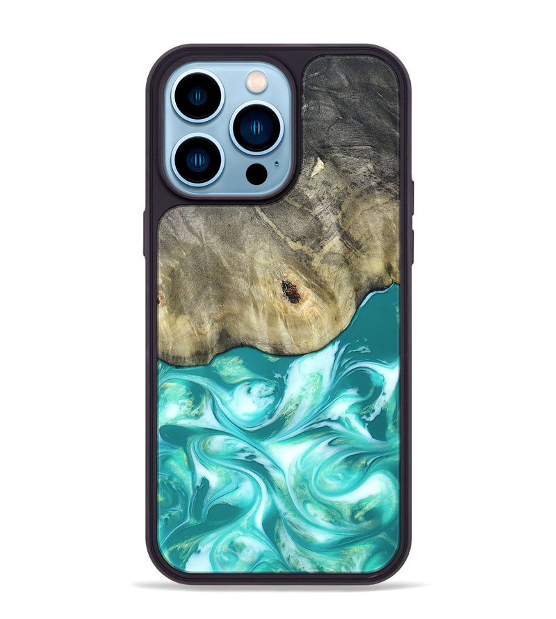 iPhone 14 Pro Max Wood Phone Case - Angeles (Green, 820757)