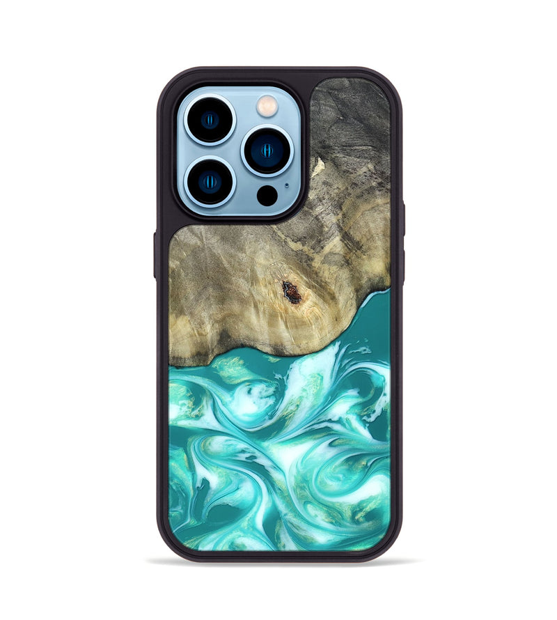 iPhone 14 Pro Wood Phone Case - Angeles (Green, 820757)