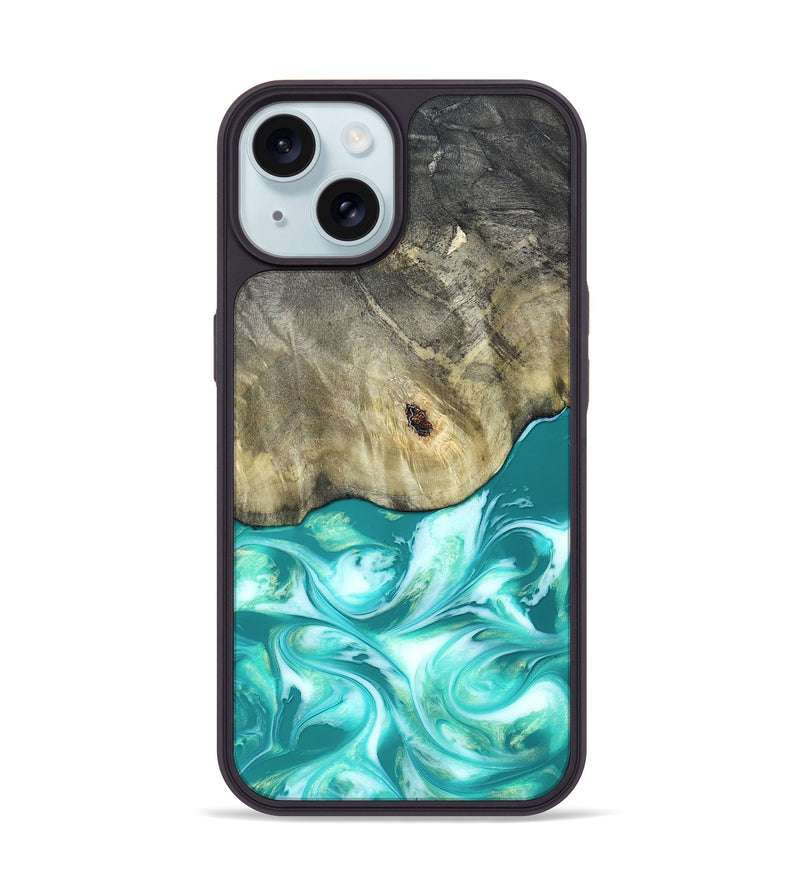 iPhone 15 Wood Phone Case - Angeles (Green, 820757)