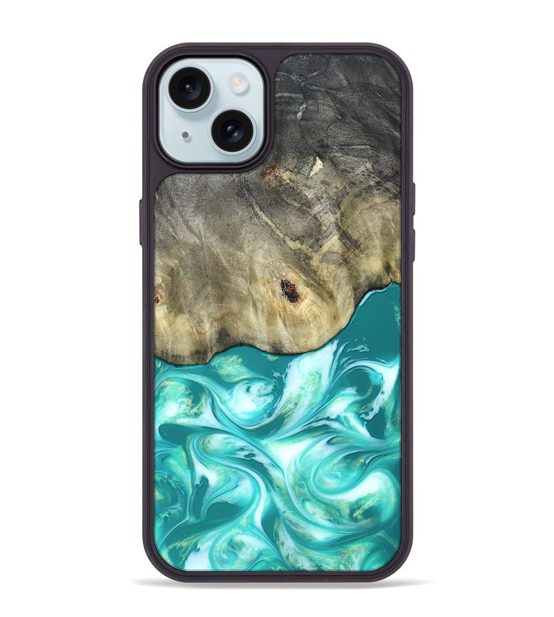 iPhone 15 Plus Wood Phone Case - Angeles (Green, 820757)