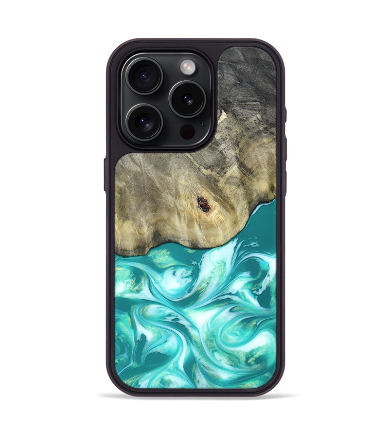 iPhone 15 Pro Wood Phone Case - Angeles (Green, 820757)