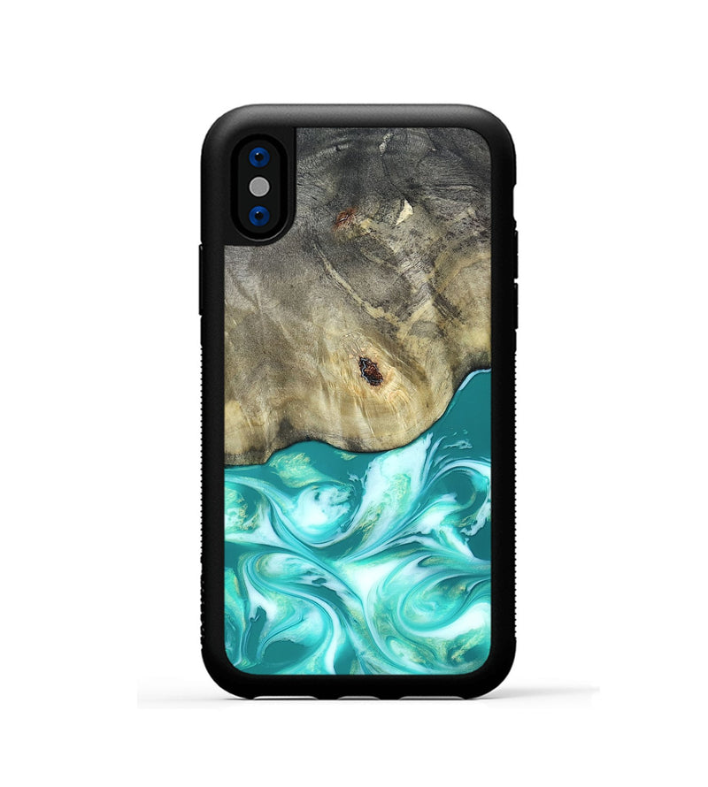 iPhone Xs Wood Phone Case - Angeles (Green, 820757)