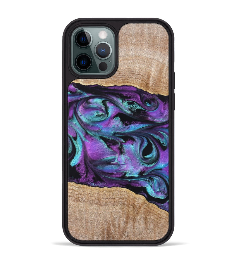 iPhone 12 Pro Max Wood Phone Case - Sommer (Purple, 820758)