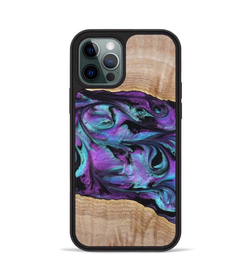 iPhone 12 Pro Wood Phone Case - Sommer (Purple, 820758)