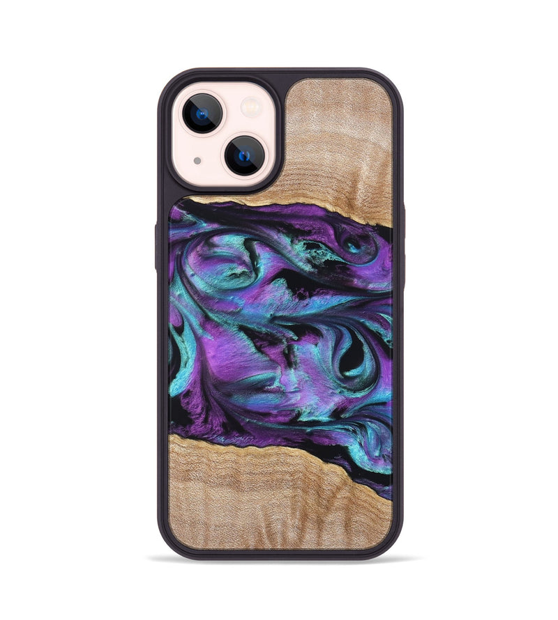 iPhone 14 Wood Phone Case - Sommer (Purple, 820758)