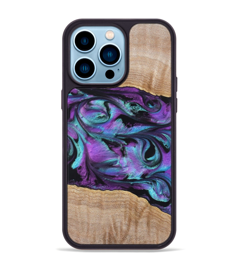 iPhone 14 Pro Max Wood Phone Case - Sommer (Purple, 820758)