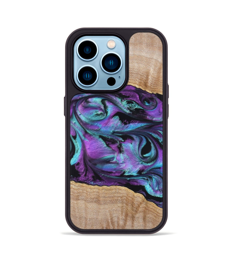 iPhone 14 Pro Wood Phone Case - Sommer (Purple, 820758)