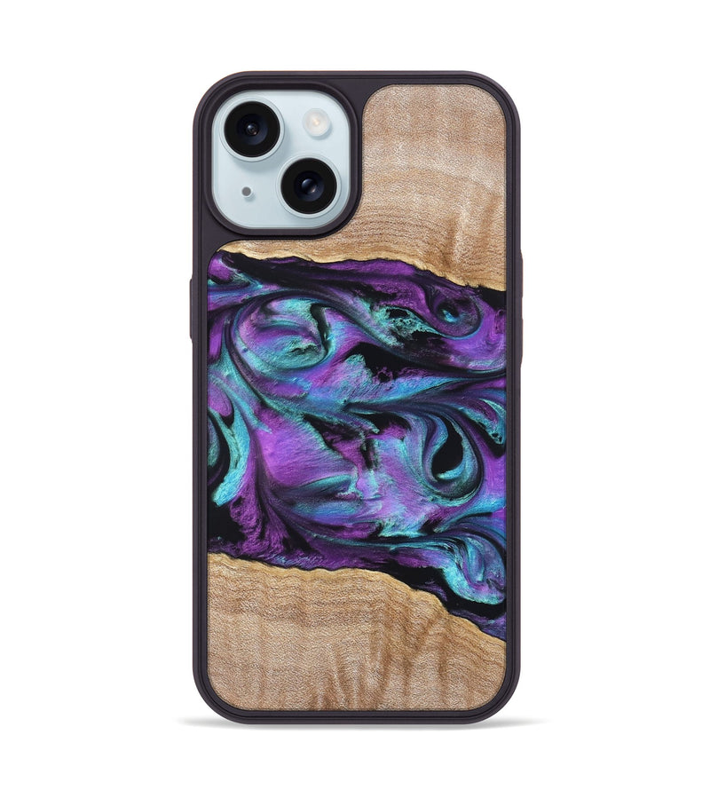 iPhone 15 Wood Phone Case - Sommer (Purple, 820758)