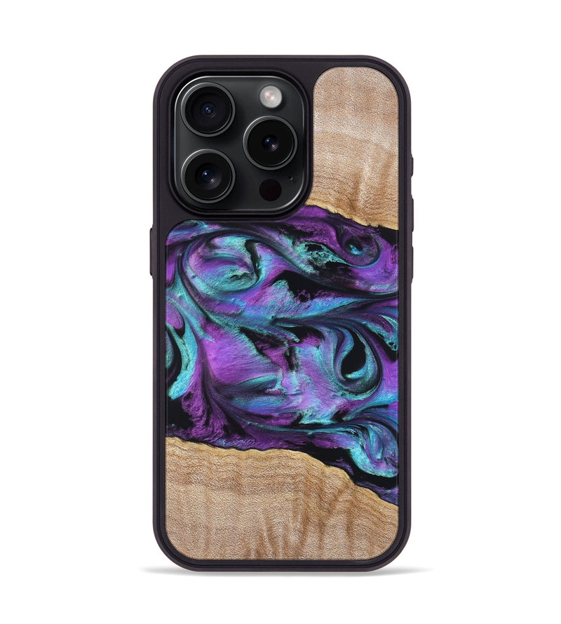 iPhone 15 Pro Wood Phone Case - Sommer (Purple, 820758)